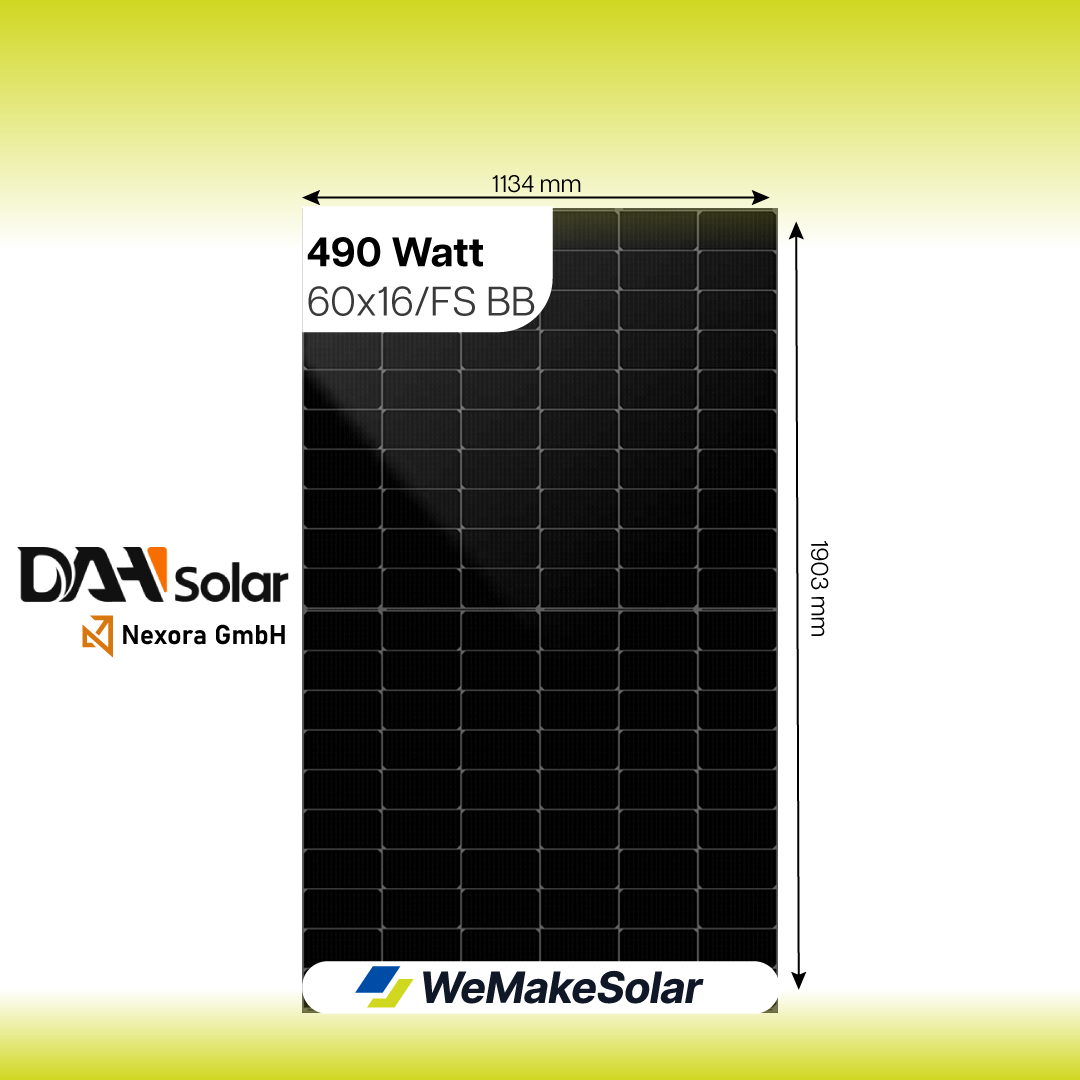 Solarmodul 490 Watt | Fullscreen | DAH Solar | 60X16/FS(BB)