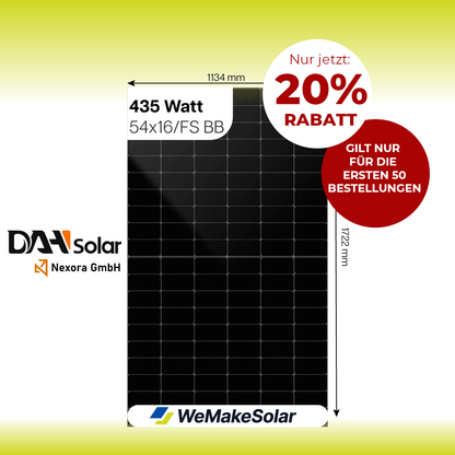 Solarmodul 435 Watt | Fullscreen | DAH Solar | 54X16/FS(BB)