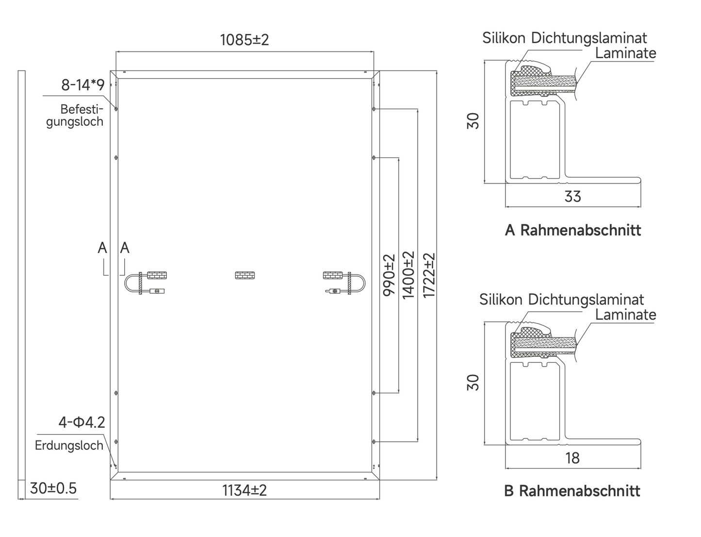 Tranparentes Solarmodul 425 Watt | Glas Glas | Lichtdurchlässig | Fullblack | SLENERGY | SL-DG108NA