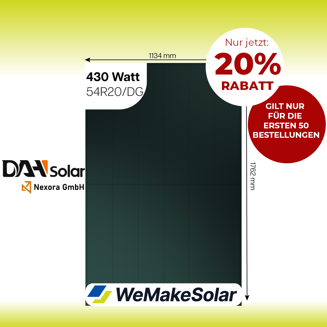 Solarmodul 430 Watt | Grün | Bifacial | Glas Glas | DAH SOLAR | DHN-54R20/DG(MM))