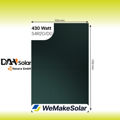 Solarmodul 430 Watt | Grün | Bifacial | Glas Glas | DAH SOLAR | DHN-54R20/DG(MM))